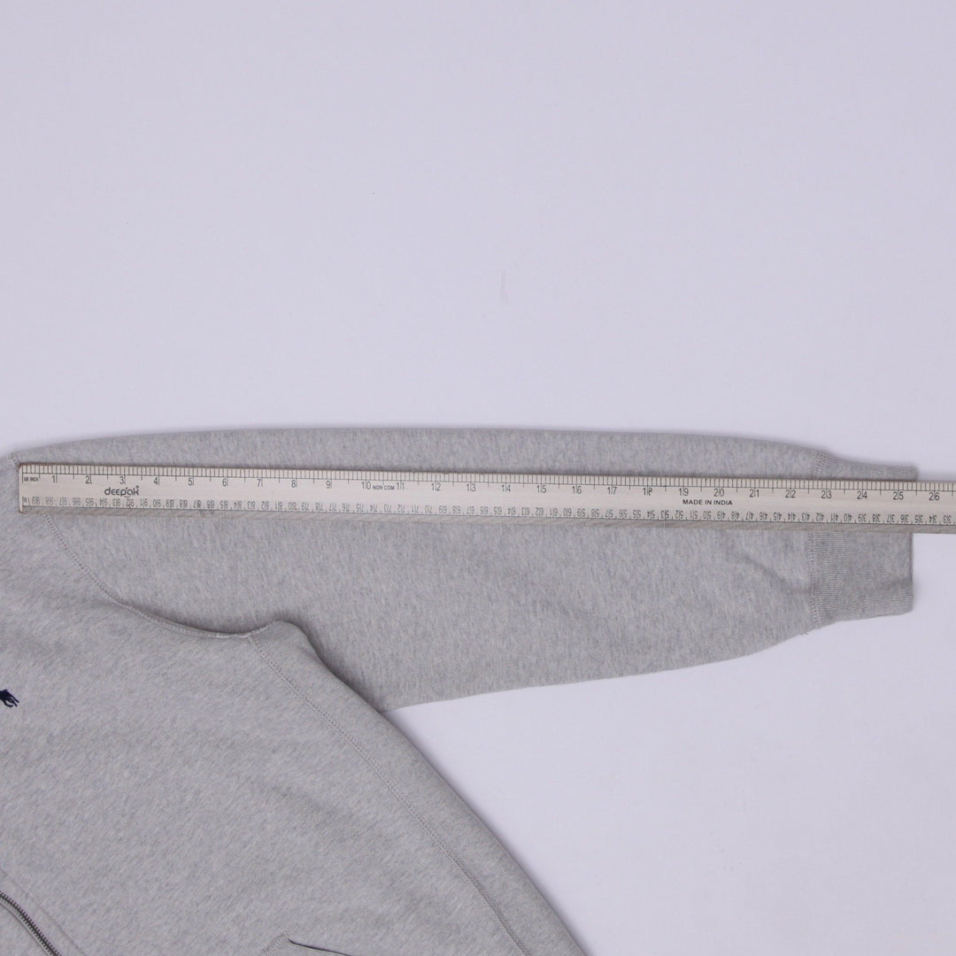 Mens Polo Ralph Lauren Zip Up Gray Pullover Hoodie Size XL