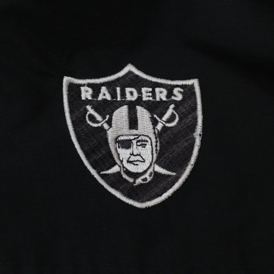 Vintage 90s Starter Raiders Snap Front Hooded NFL Parka Jacket Size M