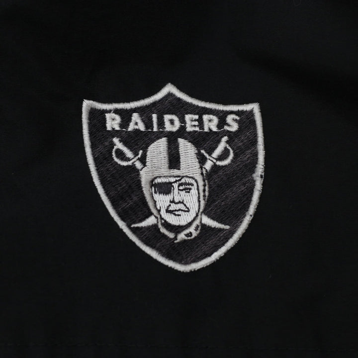 Vintage 90s Starter Raiders Snap Front Hooded NFL Parka Jacket Size M