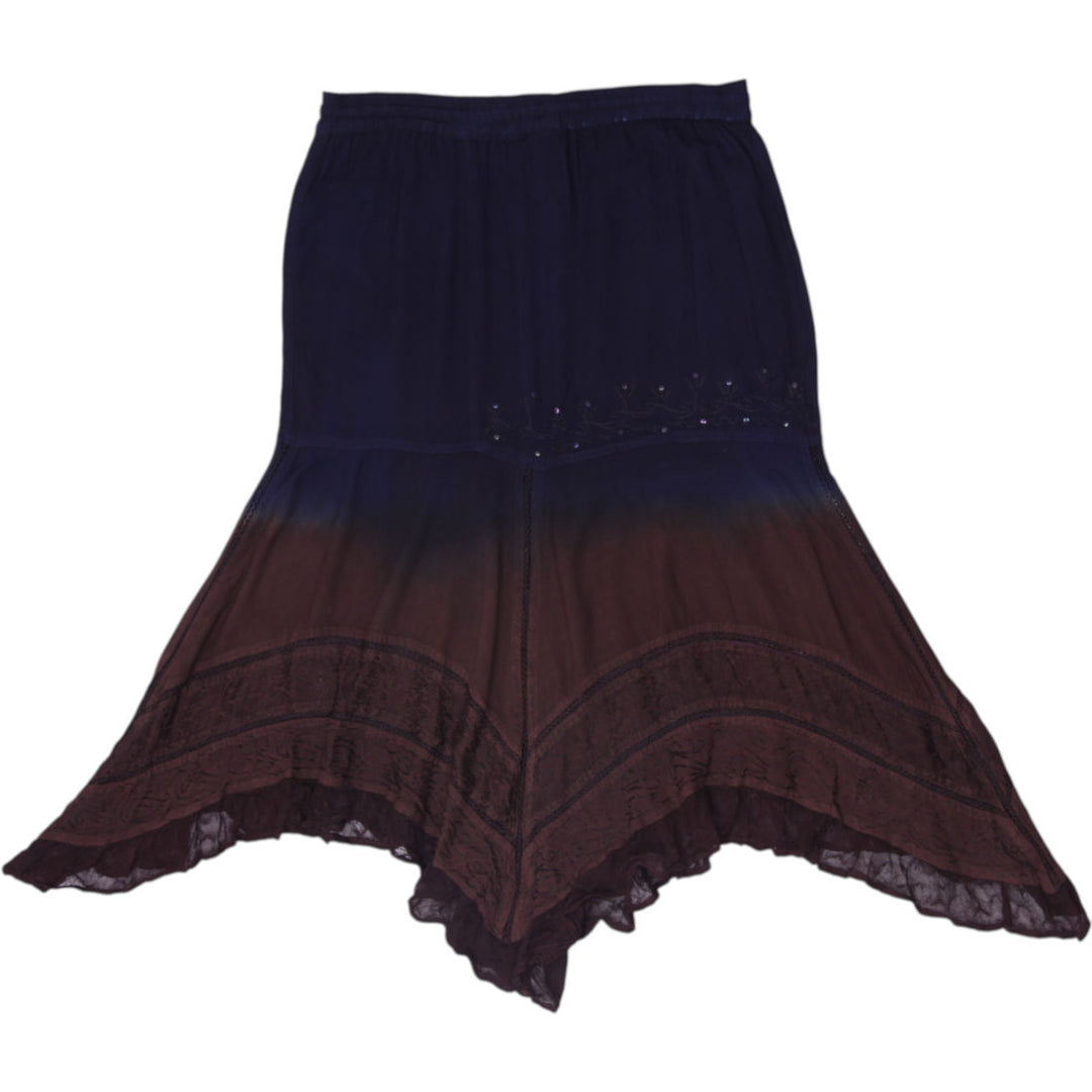 Y2K Ladies Fashion Terminal Handkerchief Hem Sequin Maxi Skirt Free Size