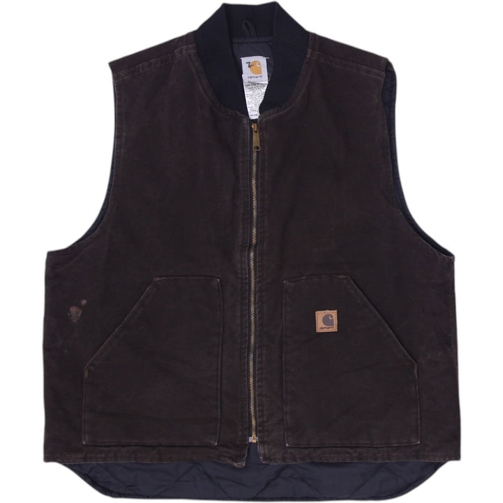 Vintage Carhartt V02 DKB Sandstone Arctic Quilt-Lined Vest Size XL