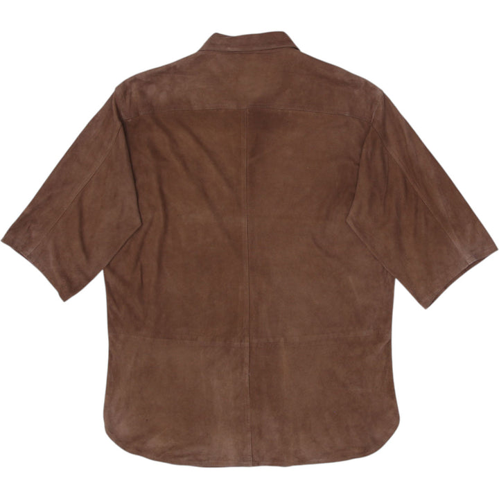 Vintage Mens Polo Ralph Lauren Suede Short Sleeve Shirt Size XL | Migration_Shirts - Side View | Fashion Rerun