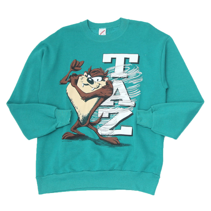Vintage 90s Taz Tasmanian Devil Teal Graphic Sweatshirt