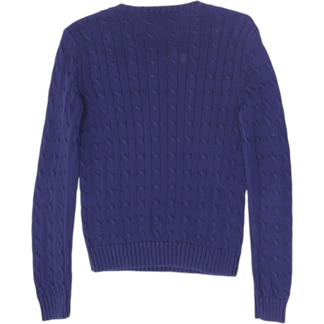 Vintage Ladies Ralph Lauren Navy Cable Knit Pullover Sweater M