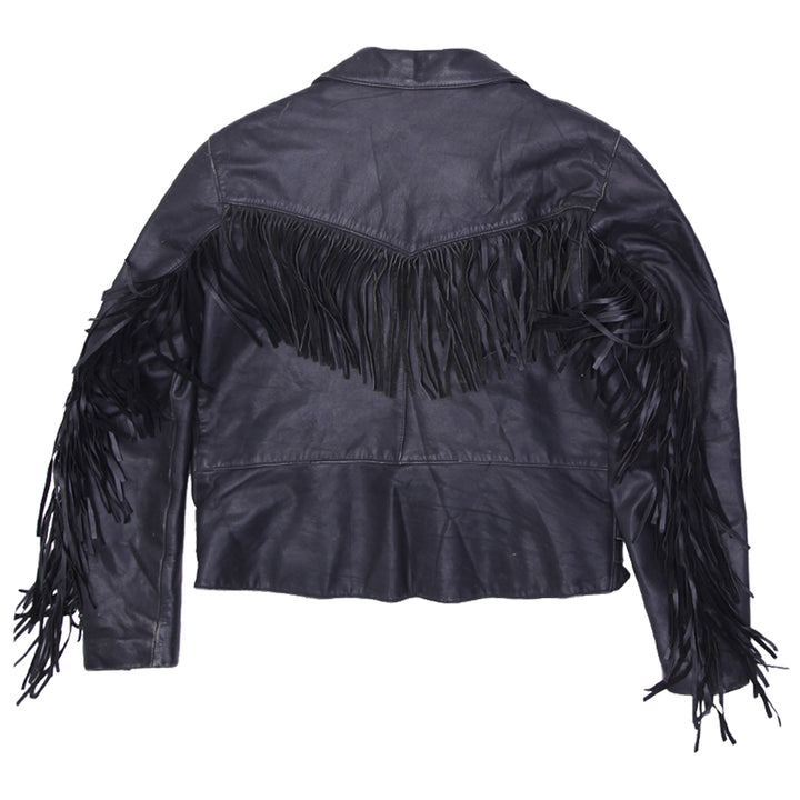 Rare Design Vintage Brand Drag Specialties Leather Jacket from the 1980s featuring classic motorcycle aesthetics
