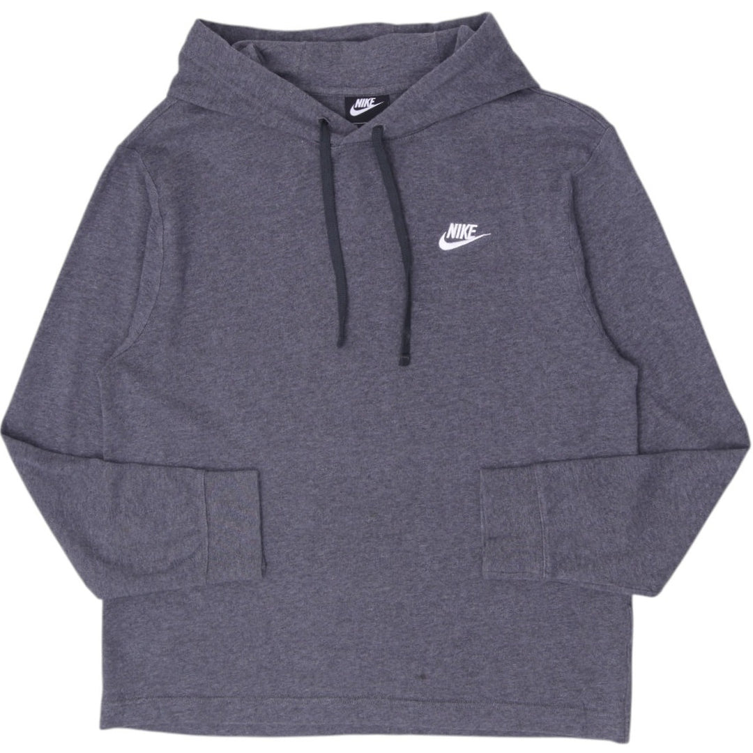Mens Embroidered Nike Logo Gray Pullover Hoodie Size S