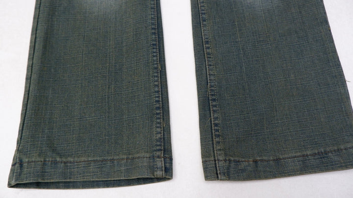 Y2K Mens Indigo 30 Jeans Washed Blue Embroidered Denim