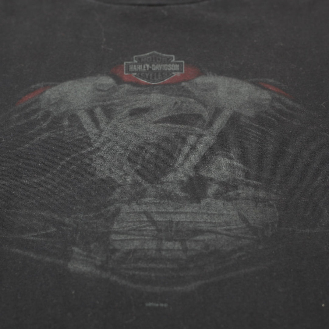 Vintage Harley Davidson Holoubek Black V-Twin Engine Graphic T-Shirt Size M