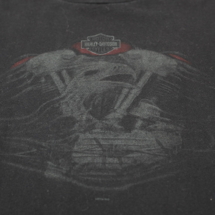 Vintage Harley Davidson Holoubek Black V-Twin Engine Graphic T-Shirt Size M