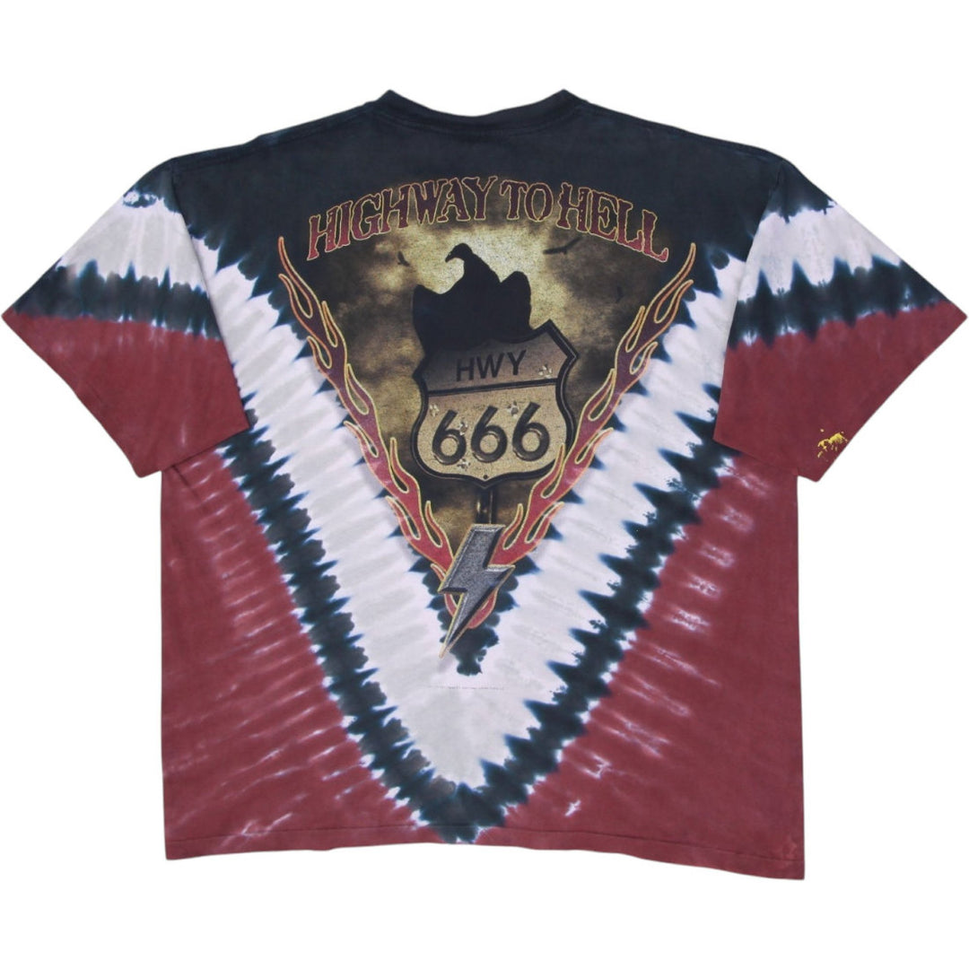 Vintage AC/DC Liquid Blue Single Stitch Highway To Hell 666 2003 T-Shirt USA | Migration_T-Shirts - Side View | Fashion Rerun