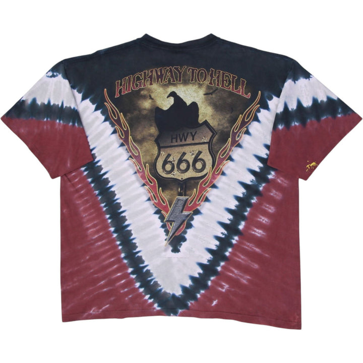 Vintage AC/DC Liquid Blue Single Stitch Highway To Hell 666 2003 T-Shirt USA | Migration_T-Shirts - Side View | Fashion Rerun