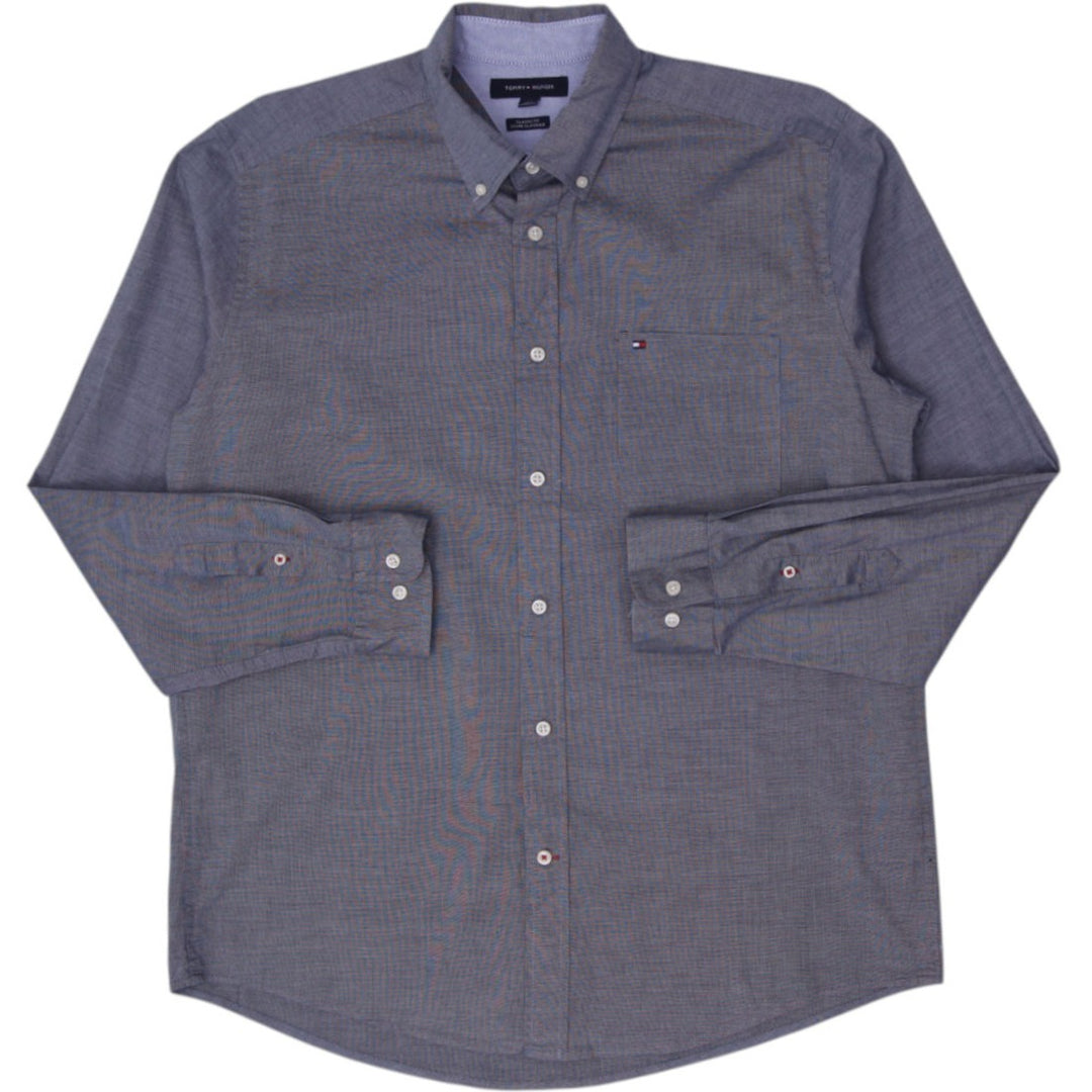 Mens Tommy Hilfiger Classic Fit Long Sleeve Button-Down Shirt Size L