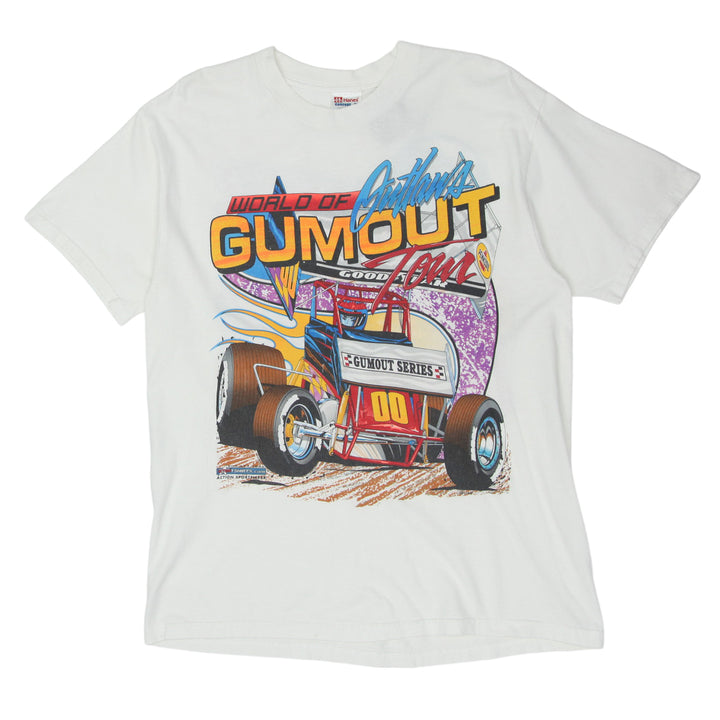Vintage World Of Outlaws Gumout Tour Dirt Racing T-Shirt Hanes L | Migration_T-Shirts UAENAT40 | Fashion Rerun