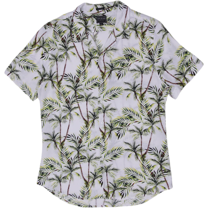 Mens Guess Regular Fit Palm Tree Print Resort Shirt Size M