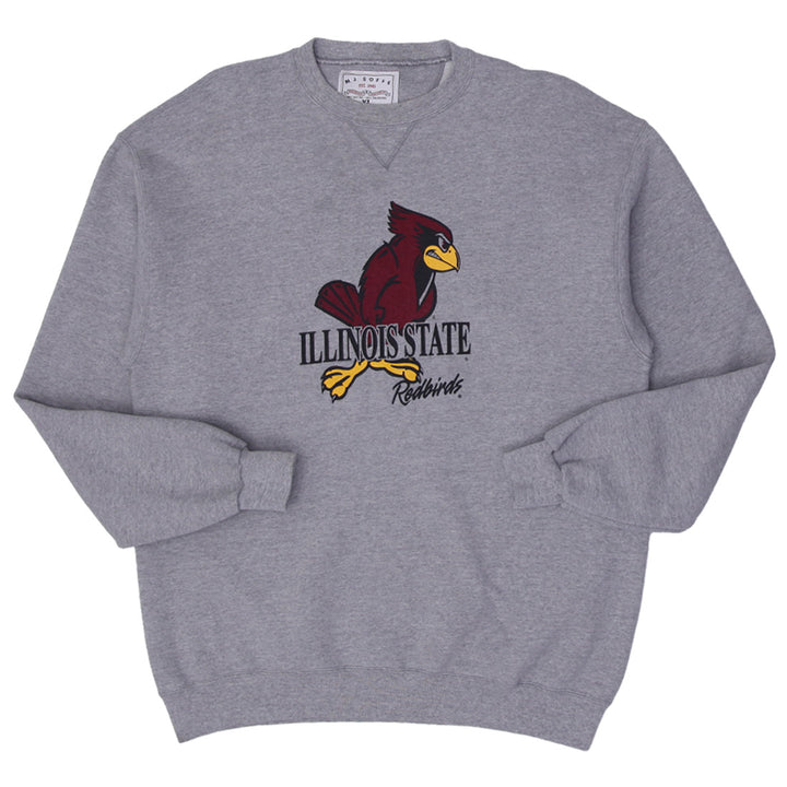 Vintage 90s Illinois State Redbirds Crewneck Sweatshirt Made In USA