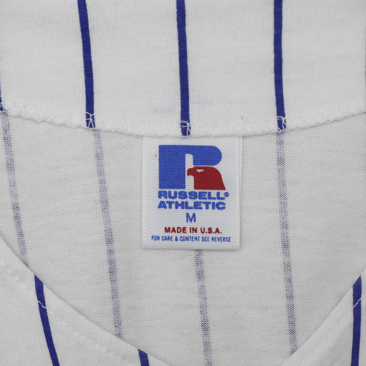 Vintage Russell Athletic Cubs Jersey White Pinstripe Baseball Made In USA M | Migration_Jerseys - Back View | Fashion Rerun