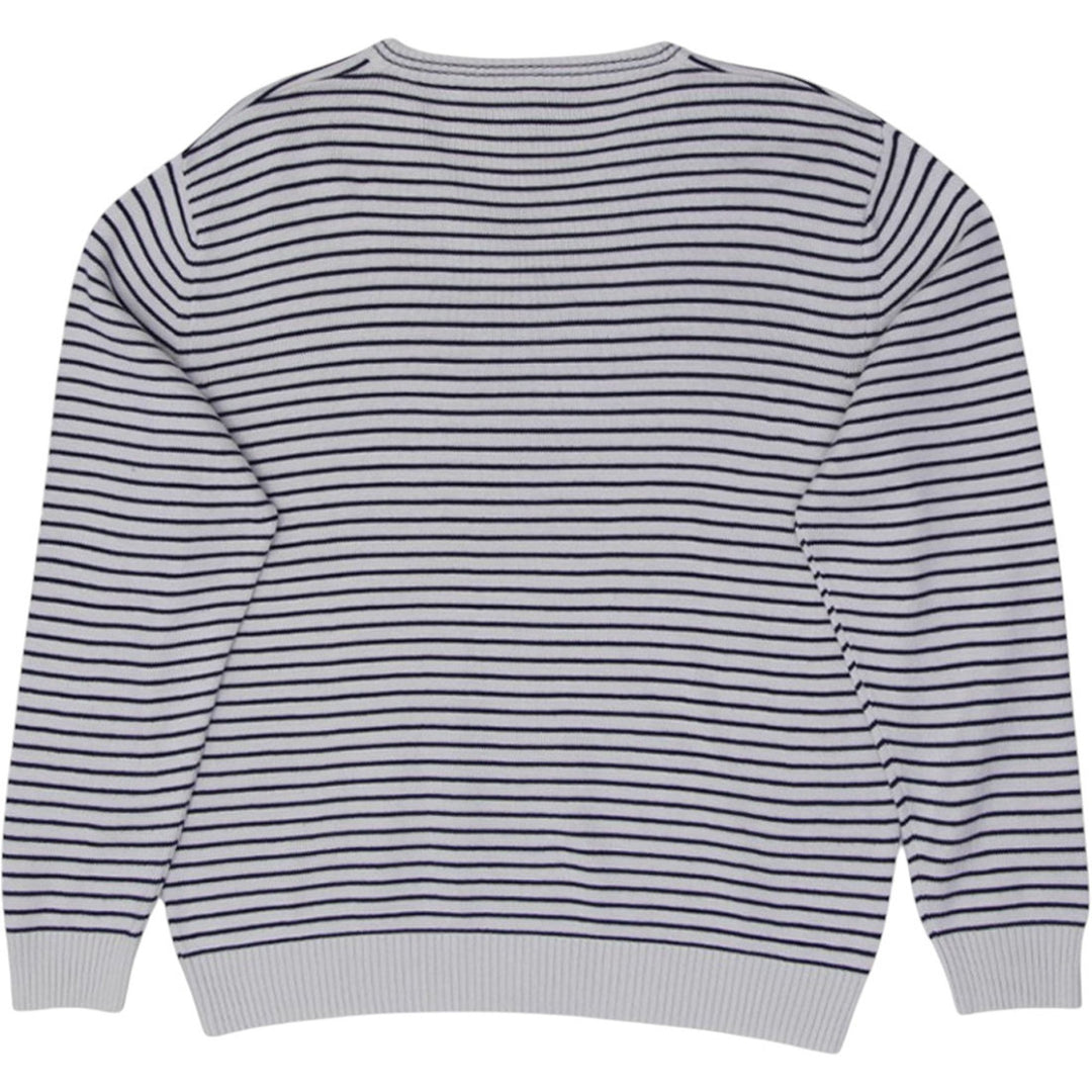 Vintage Mens Lacoste Sweater Navy Striped V-Neck Knit