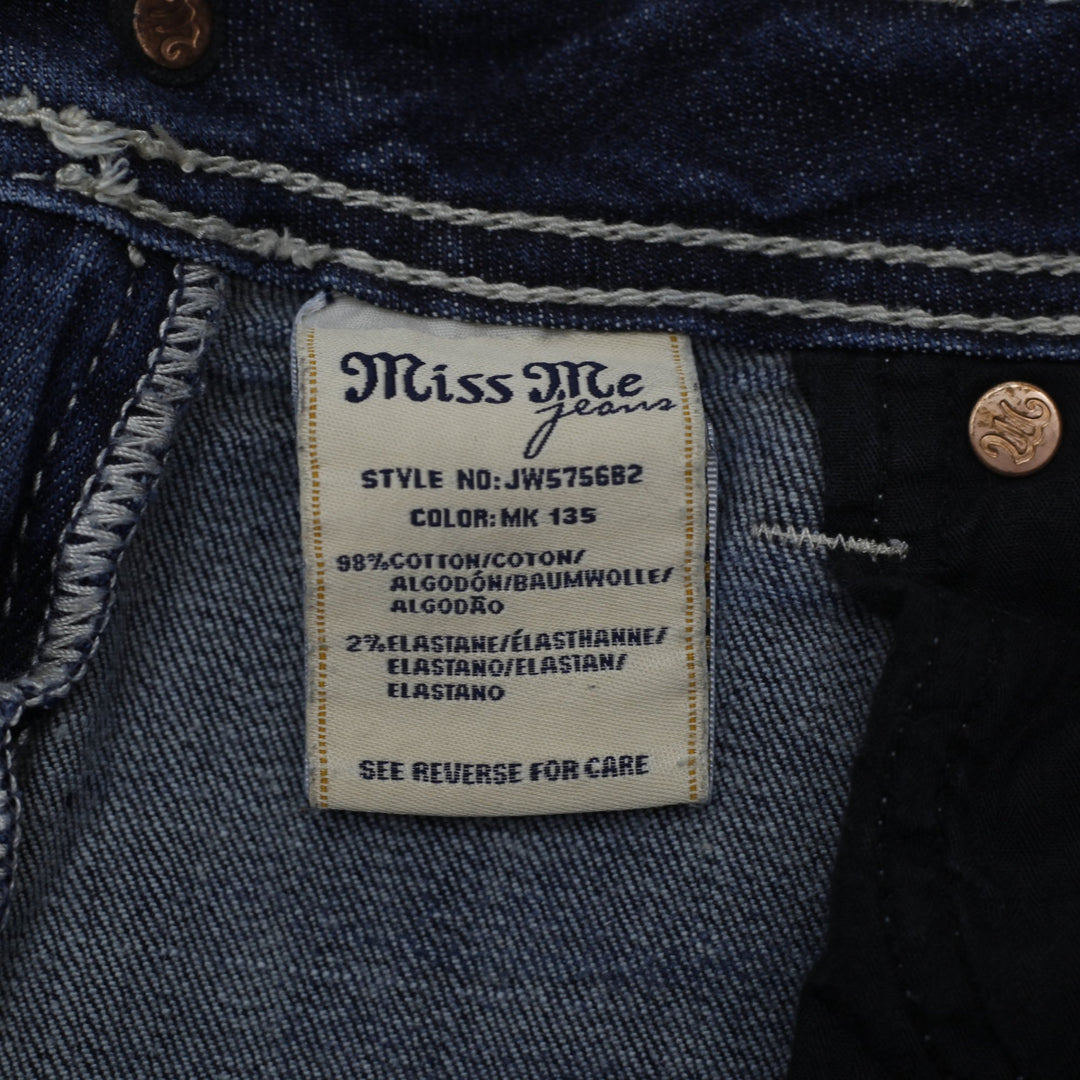 Y2K Ladies Miss Me Bootcut Embroidered Embellished Bootcut Jeans Size 28