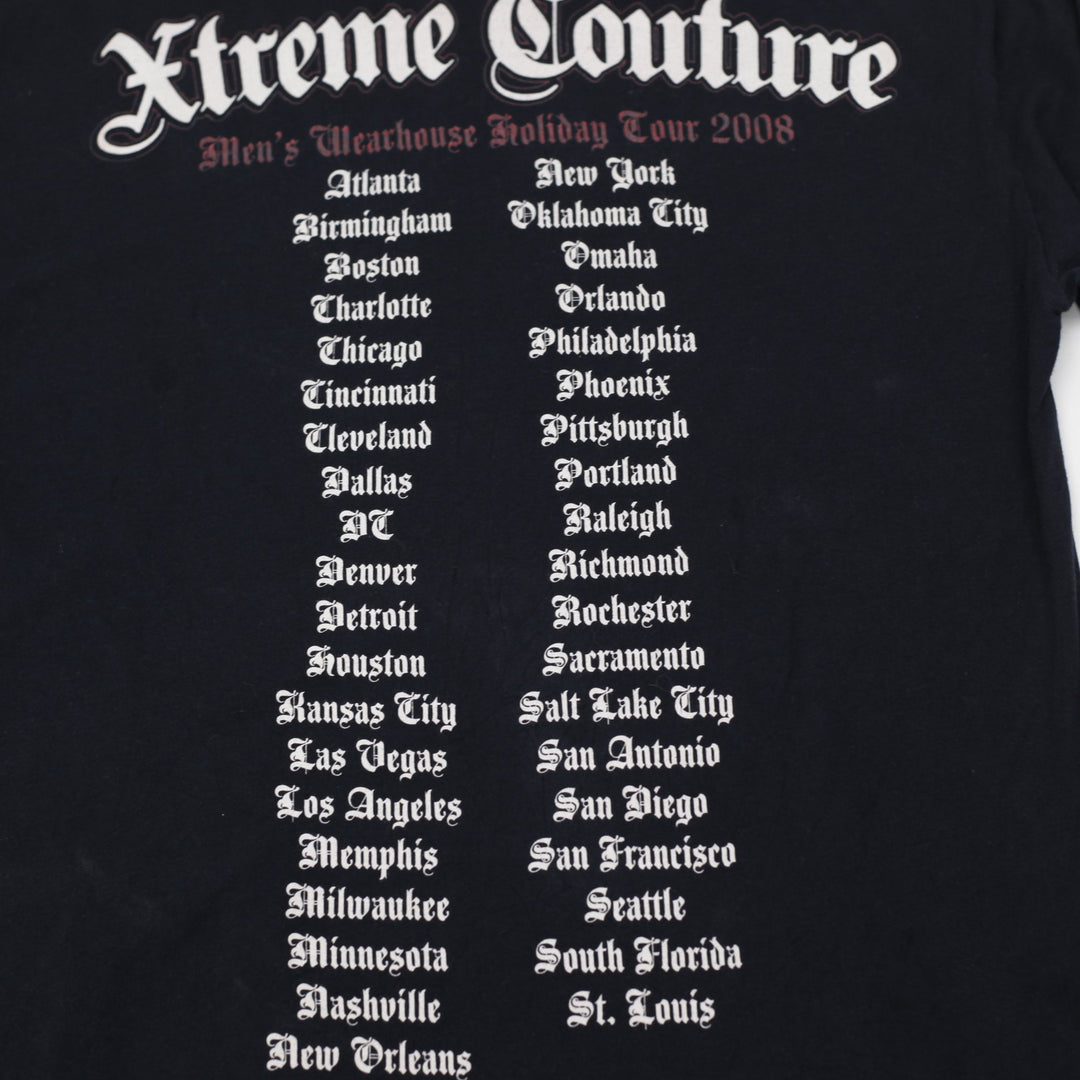 Y2K Mens Xtreme Couture Wearhouse Holiday Tour 2008 T-Shirt Size L