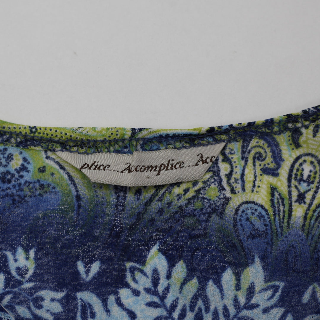 Y2K Ladies Accomplice Paisley Design Short Sleeve Top