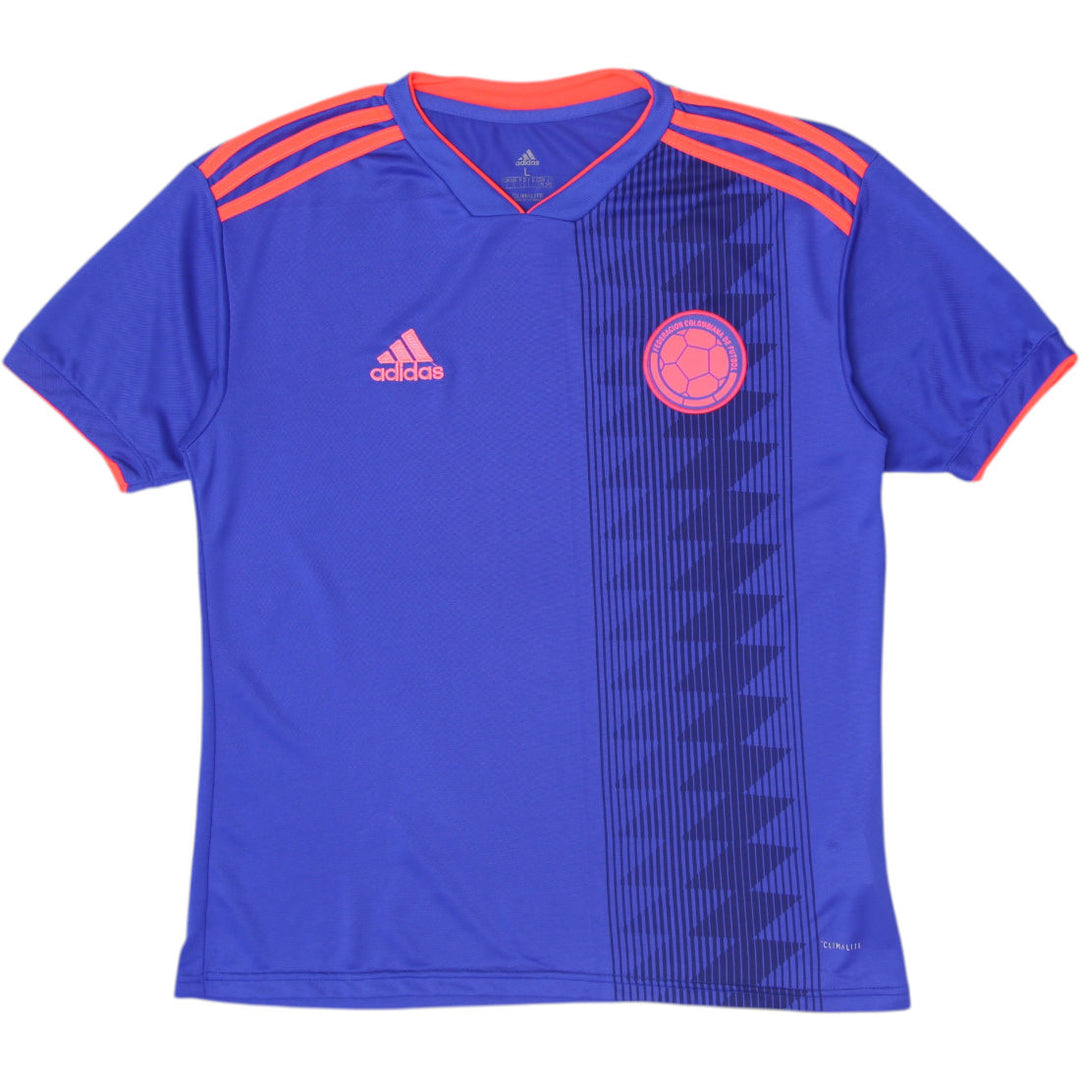 Mens Adidas Colombia 2018-19 Away Football Jersey Adidas Blue Orange Size L