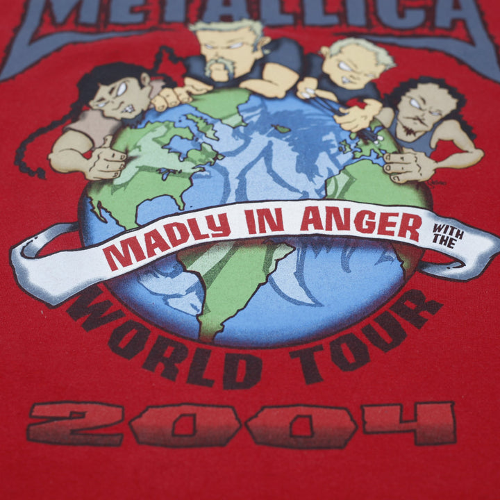 Vintage 2004 Metallica Madly in Anger With the World Tour T-Shirt Medium AAA Tag