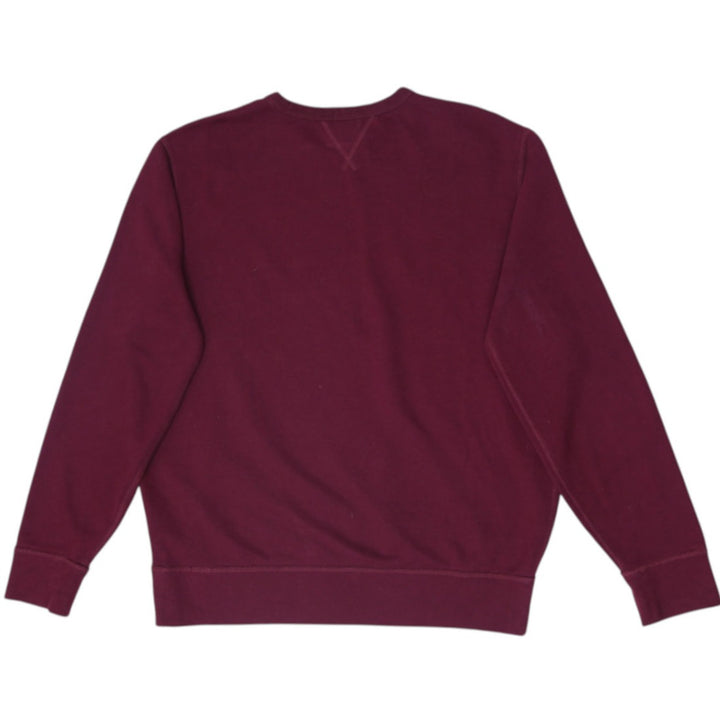 Mens Polo Ralph Lauren Crewneck Sweatshirt Burgundy Maroon Fleece Size L