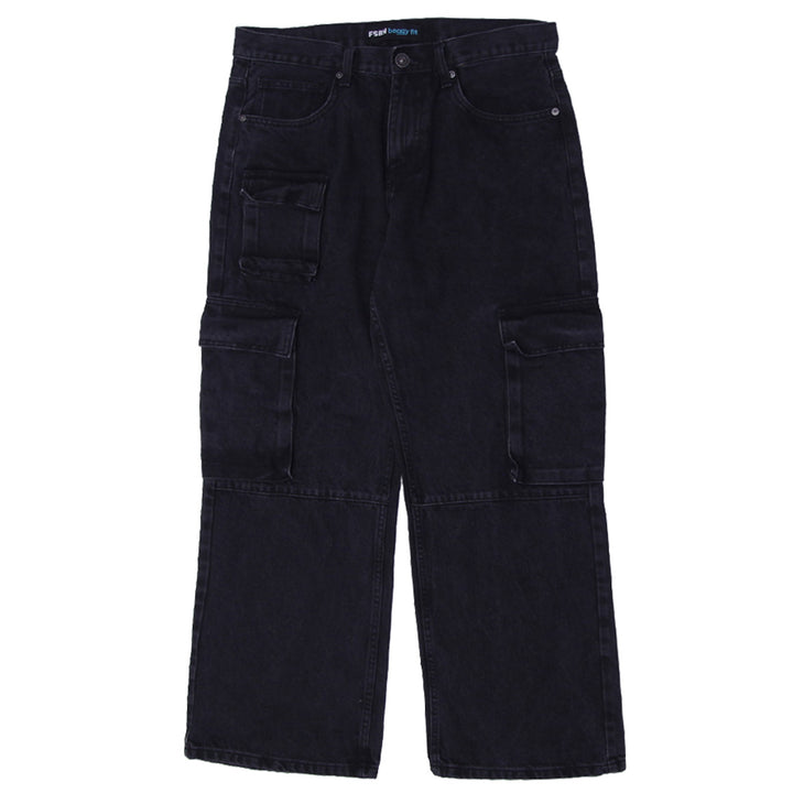 Ladies FSBN Baggy Fit Cargo Denim Pants