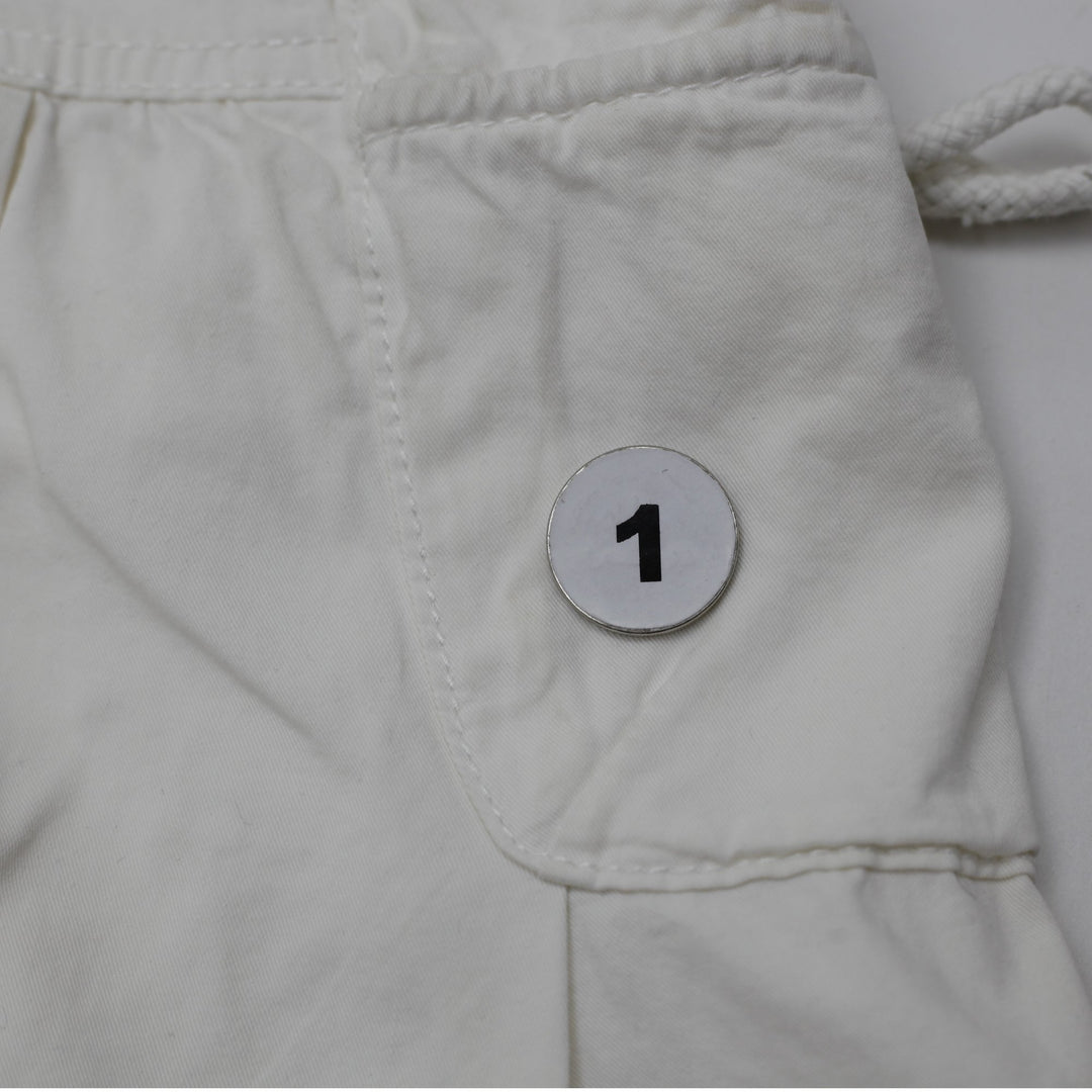 Y2K Ladies Mini Skirt Off White Cotton Pleated Casual