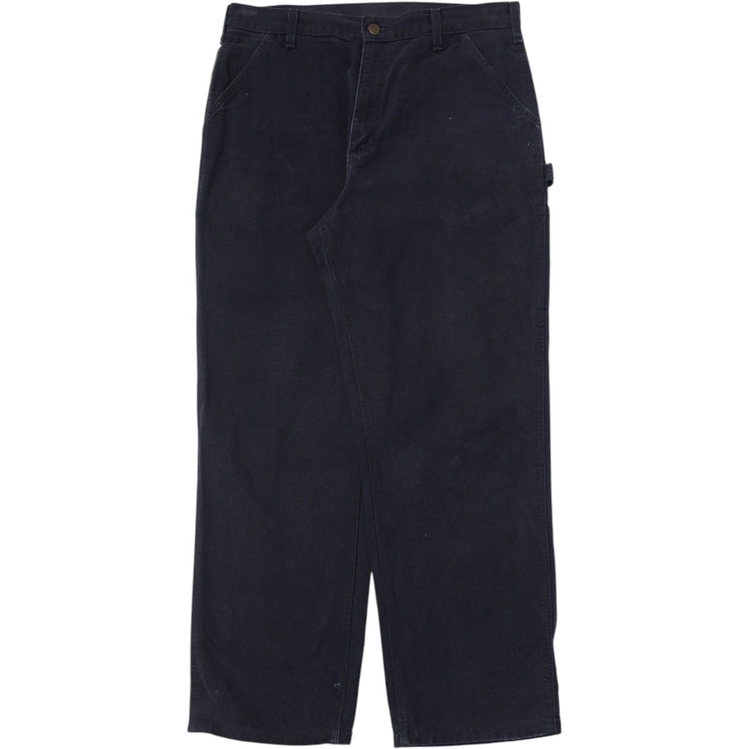 Mens 2014 Carhartt B11 BLK Carpenter Pants Canvas Dungarees Loose 36x32