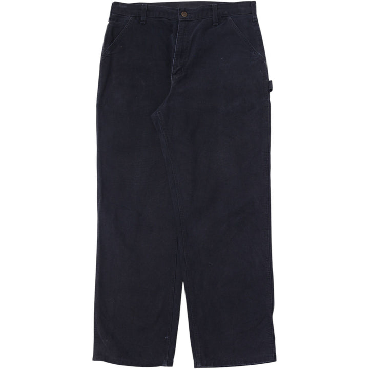 Mens 2014 Carhartt B11 BLK Carpenter Pants Canvas Dungarees Loose 36x32