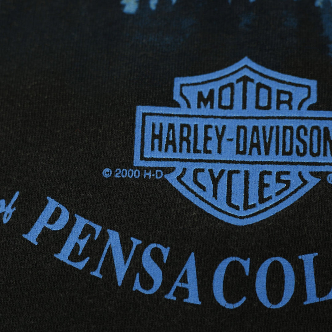 Vintage Black Harley Davidson Pensacola FL T-Shirt Size L