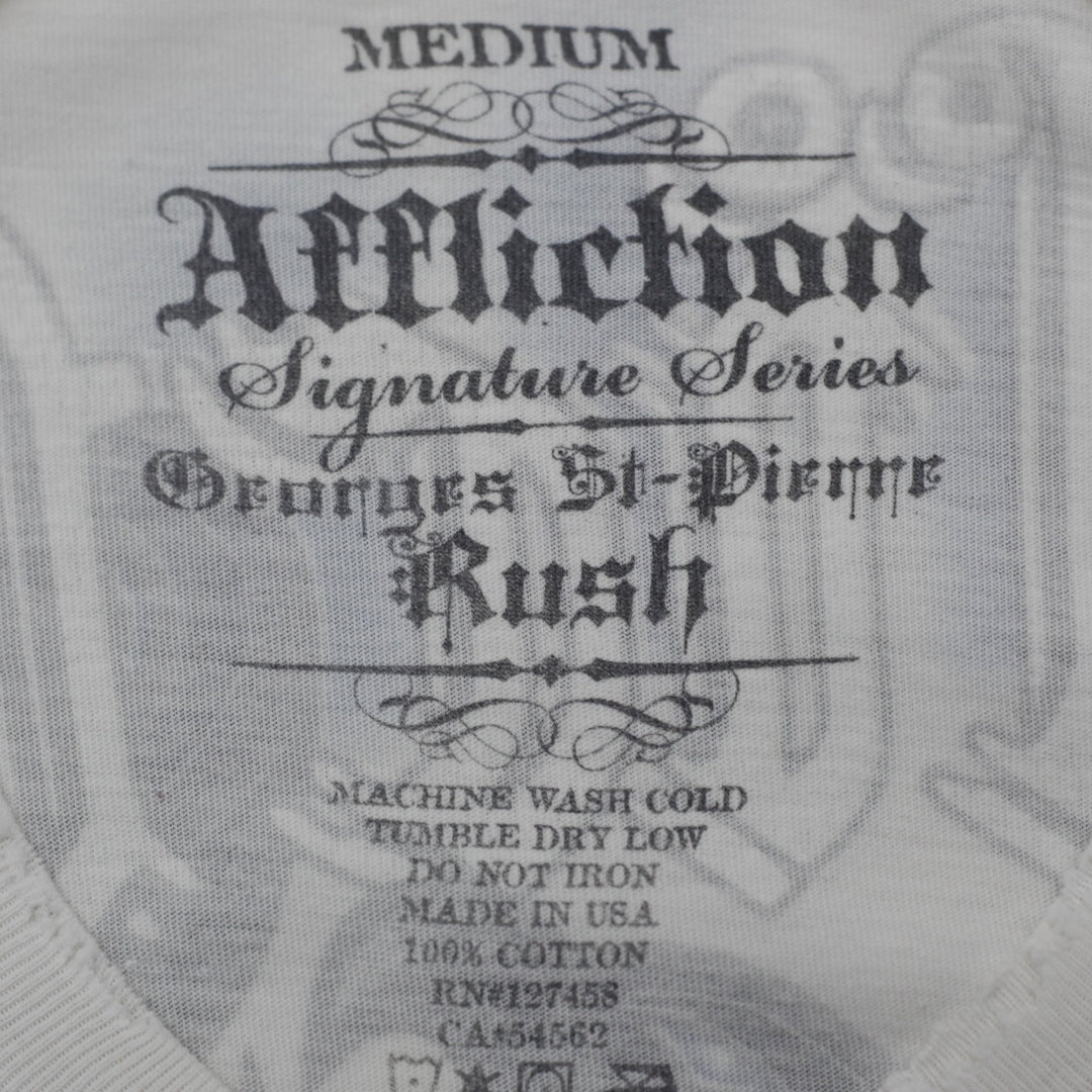 Y2K Mens Affliction Georges St-Pierre Rush Signature Series Graphic T-Shirt M