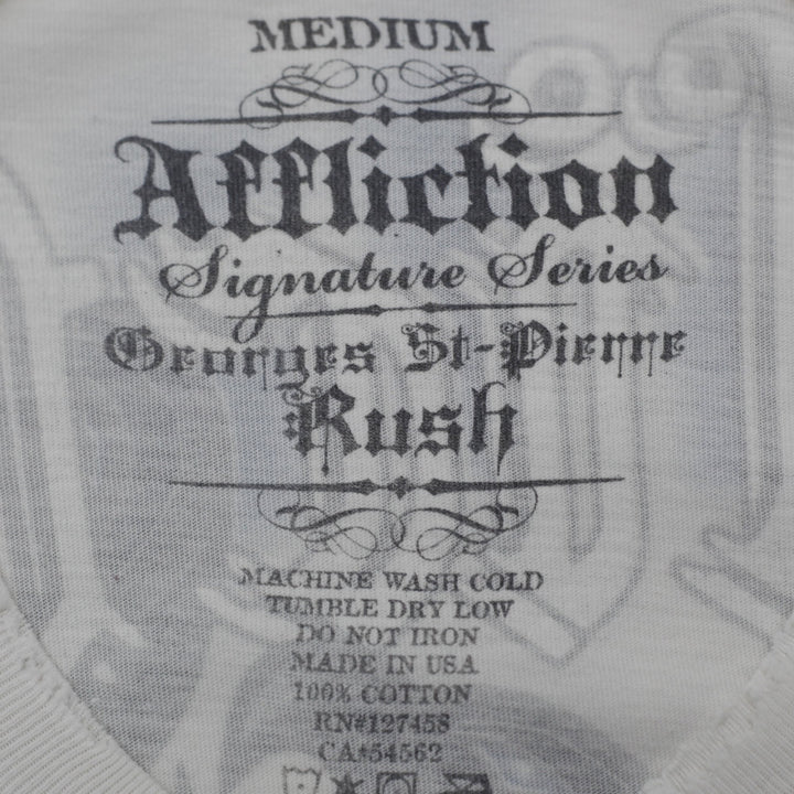 Y2K Mens Affliction Georges St-Pierre Rush Signature Series Graphic T-Shirt M