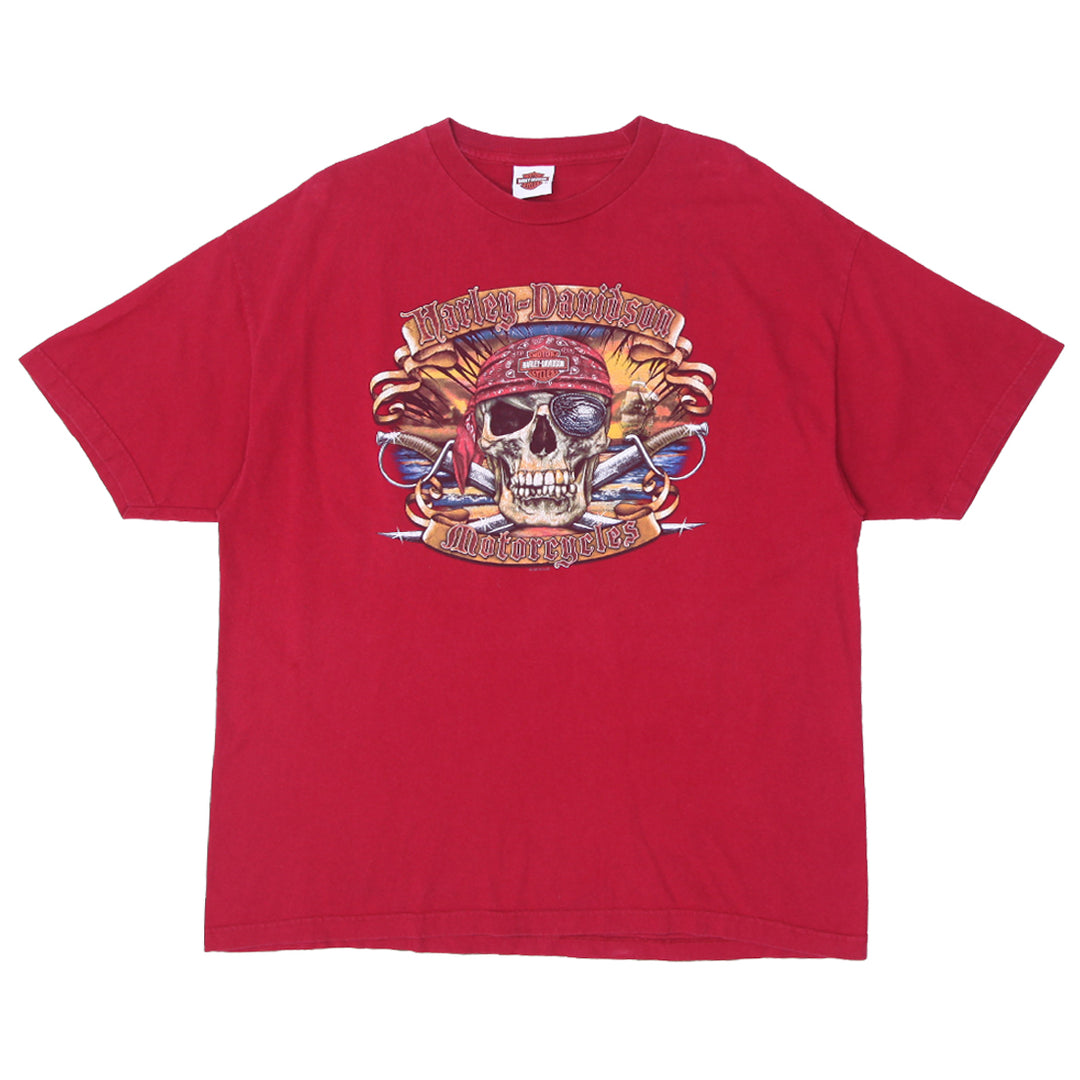 Mens Harley Davidson Motorcycles Oralndo Florida T-Shirt Red - Fashion Rerun Vintage Migration_T-Shirt