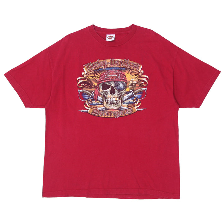 Mens Harley Davidson Motorcycles Oralndo Florida T-Shirt Red - Fashion Rerun Vintage Migration_T-Shirt