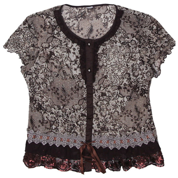 Y2K Ladies Printed Mesh Tops