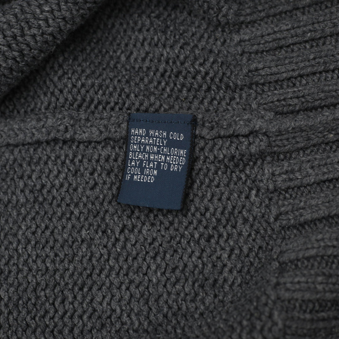 Mens Polo Ralph Lauren Quarter Zip Knit Sweater Gray Embroidered Pony