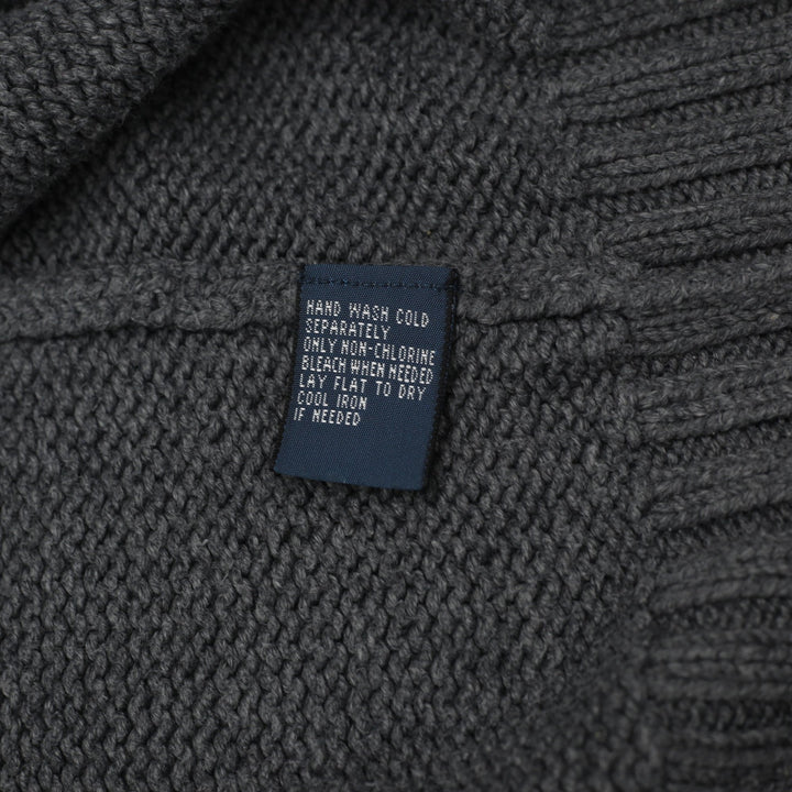 Mens Polo Ralph Lauren Quarter Zip Knit Sweater Gray Embroidered Pony