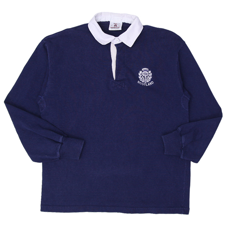 Vintage Barbarian  Rugby Shirt XL, Scotland Embroidered Navy Blue Size XL Made In Canada - Fashion Rerun Vintage Migration_T-Shirt