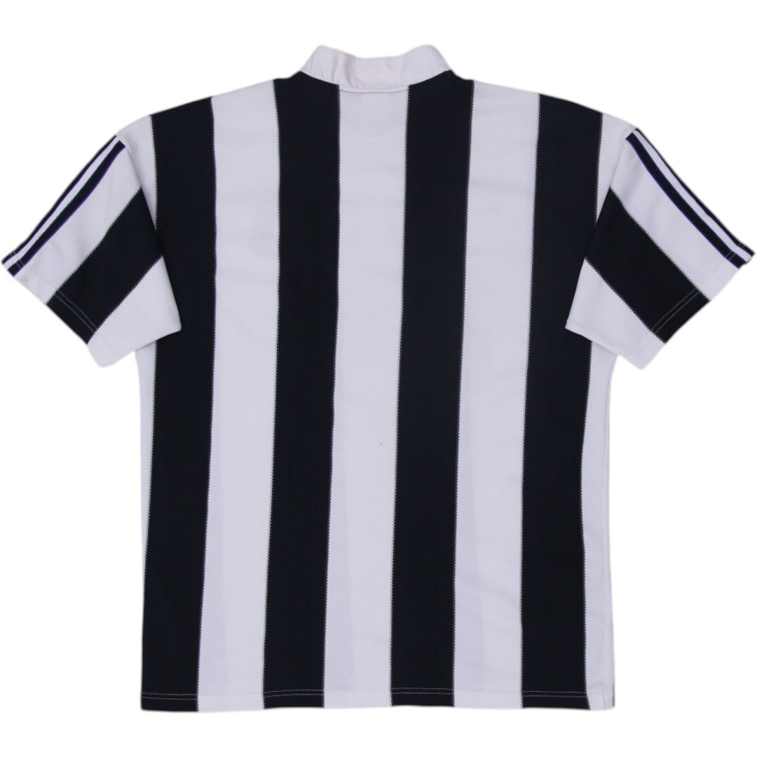 Vintage Adidas 995-1997 Newcastle United Home Black Striped Soccer Jersey M | Migration_Jerseys - Side View | Fashion Rerun