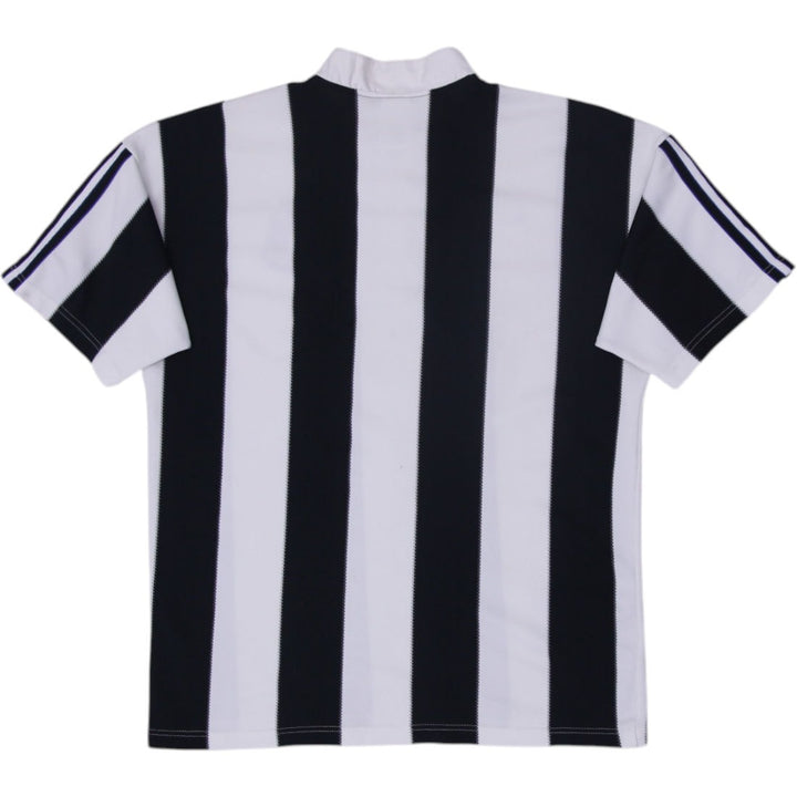 Vintage Adidas 995-1997 Newcastle United Home Black Striped Soccer Jersey M | Migration_Jerseys - Side View | Fashion Rerun