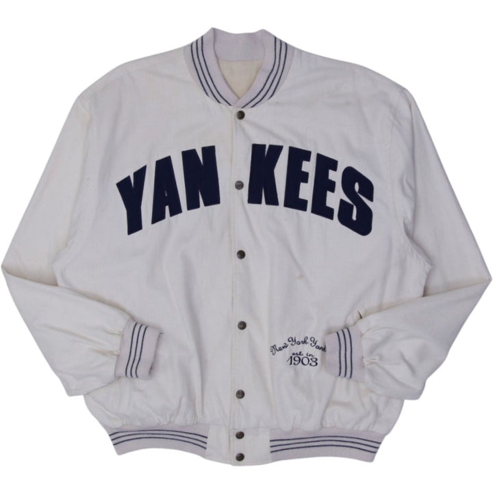 Vintage Mens Yankees Varsity Jacket Embroidered Logo MLB
