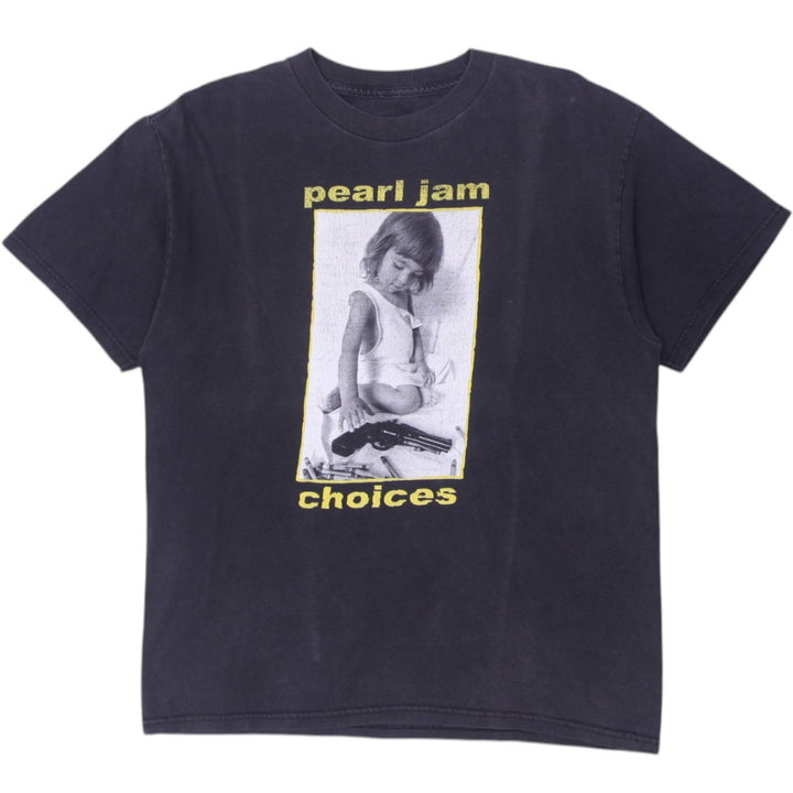 Vintage Pearl Jam "Choices" 9 Out Of 10 Kids Prefer Crayons To Guns Black T-Shirt