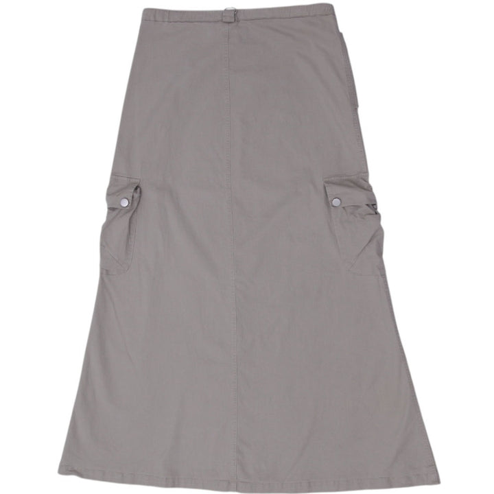 Y2K Ladies Long Cargo Skirt Beige Pockets XL | Migration_Skirts - Side View | Fashion Rerun