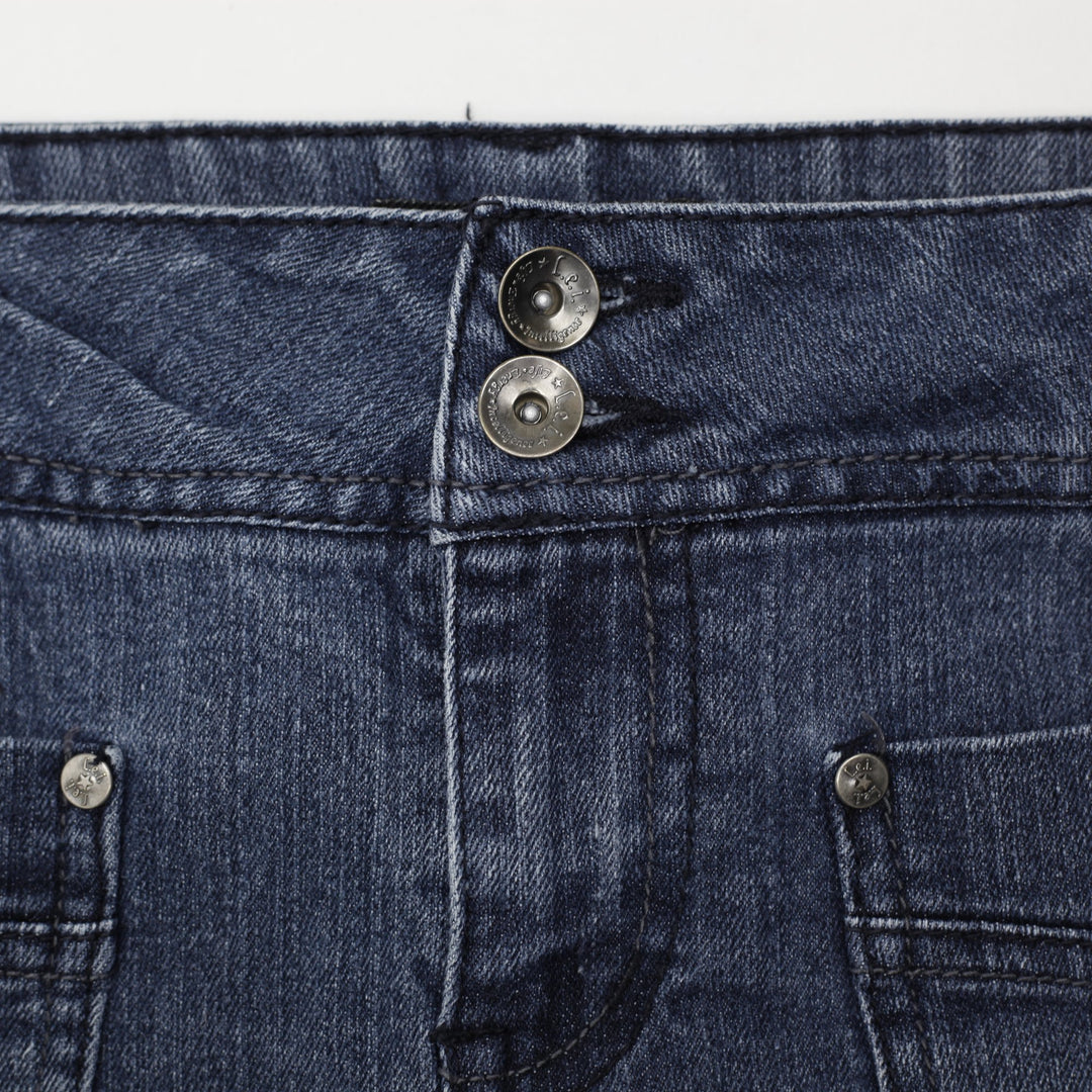 Y2K Ladies LEI Whiskered Thighs Front Pocket Detail Bootcut Jeans Size 13