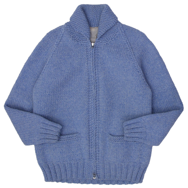 Vintage Wool Hand Knit Cowichan Sweater Men’s Blue