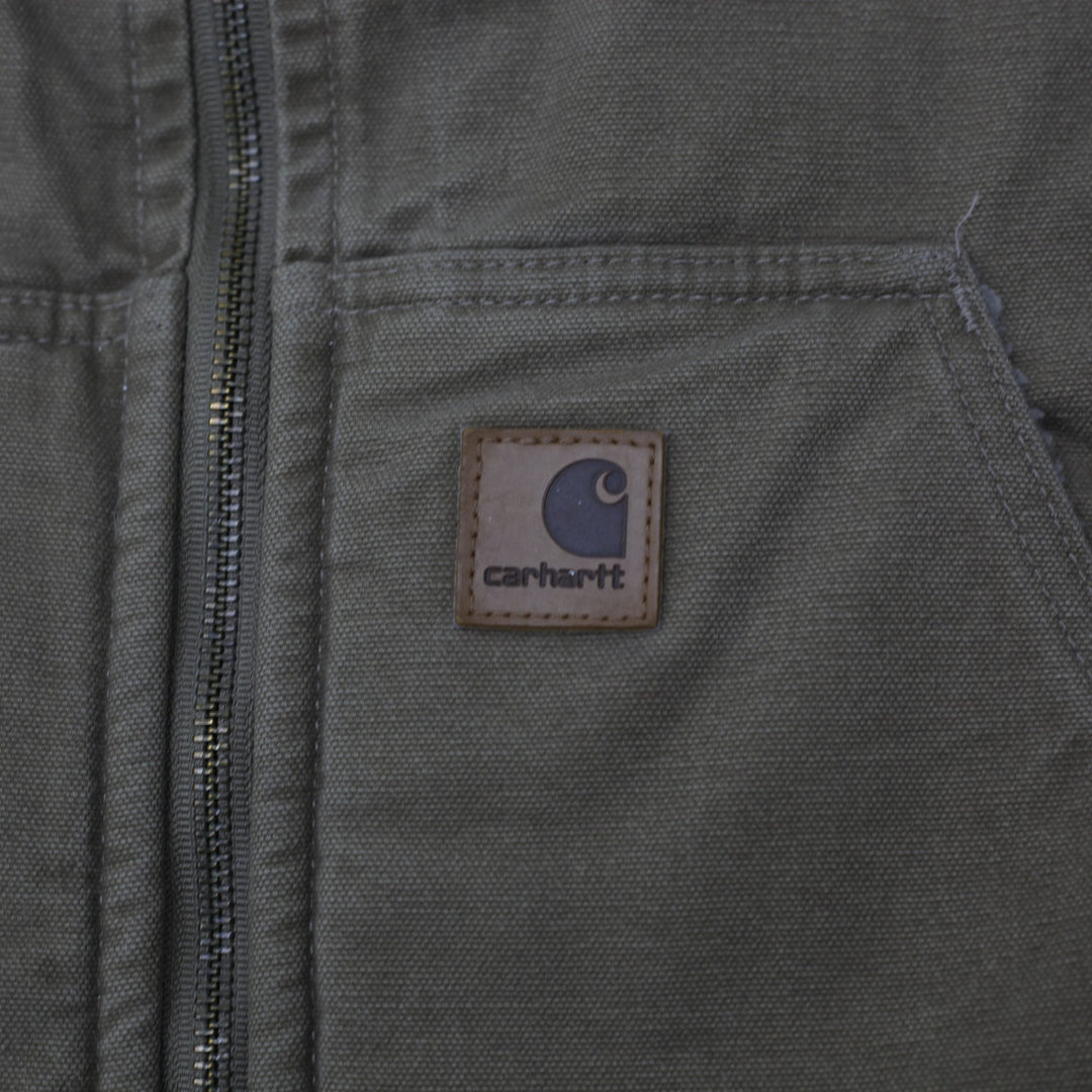 Mens Carhartt Sherpa Lined Vest Brown Full Zip Workwear Size 2XL | Migration_Vests WW Collection - Detail Vie | Fashion Rerun