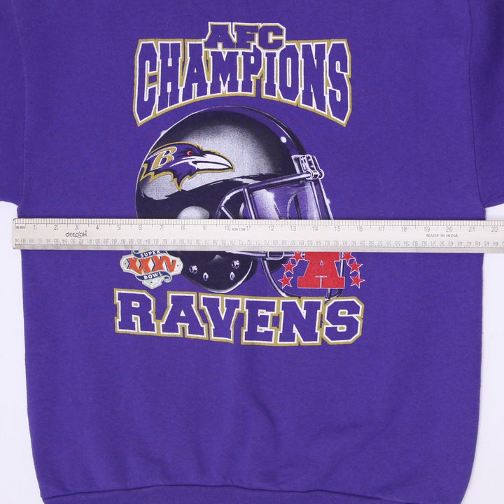 Vintage Logo Athletic Baltimore Ravens 2000 AFC Champions Crewneck Sweatshirt L