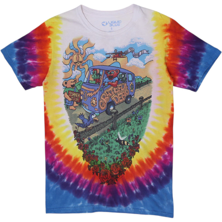Vintage Mens Liquid Blue Grateful Dead "Summer Tour 92" Tour Bus T-Shirt Size S